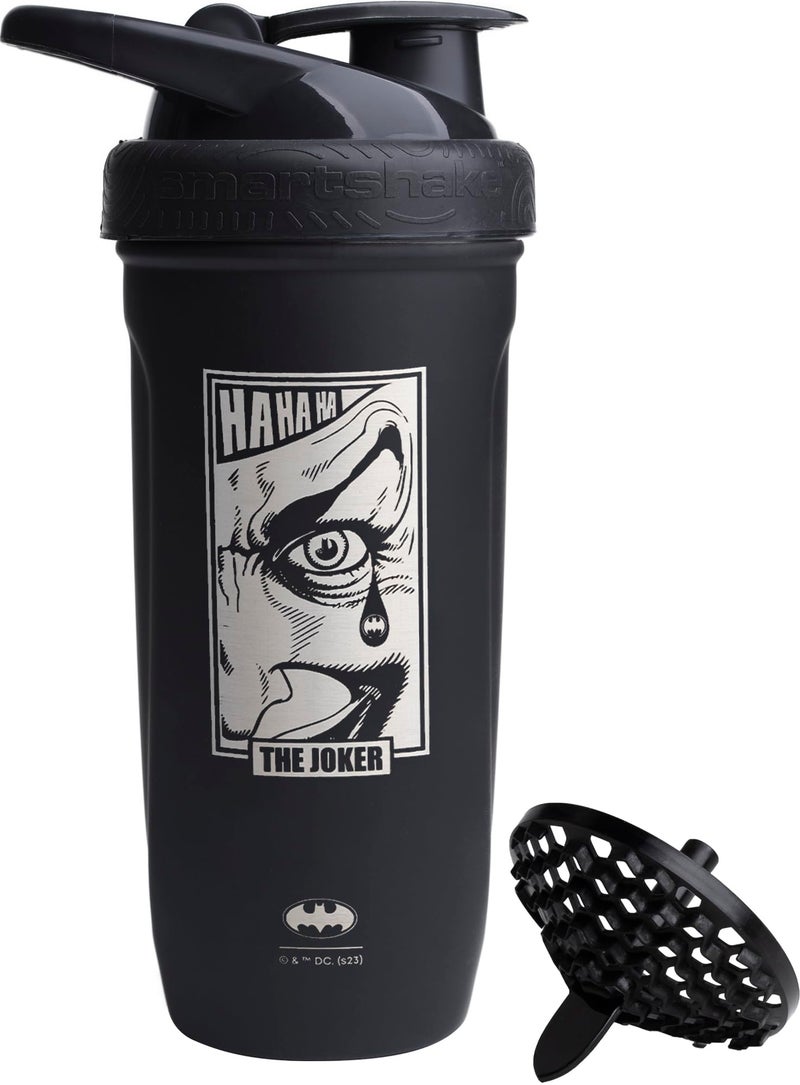 Smartshake DC COMICS Reforce Stainless Steel Protein Shaker Bottle 900 ml 30 oz Leakproof Screwon Lid BPA Free Unisex Non Insulated The Joker Logo
